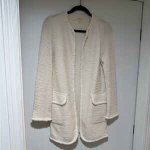 Max Studio Textured Open Front Cardigan in Cream - Women's Size S